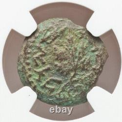 NGC Ch VF Judaea 66-70 AD Jewish Roman Rebellion War Rare AE Prutah Coin Israel