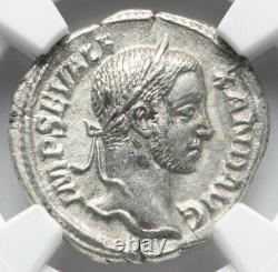 NGC Ch XF 222-235 Severus Alexander Roman Empire Caesar Denarius Coin High Grade