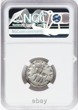 NGC Ch XF 249-251 AD Trajan Decius Caesar Roman Empire Denarius Coin HORSE RIDER