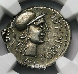 NGC Ch XF 5/5-4/5 Pompey Jr Exquisite Scarce Denarius Roman Republic Silver Coin
