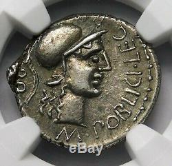 NGC Ch XF 5/5-4/5 Pompey Jr Exquisite Scarce Denarius Roman Republic Silver Coin