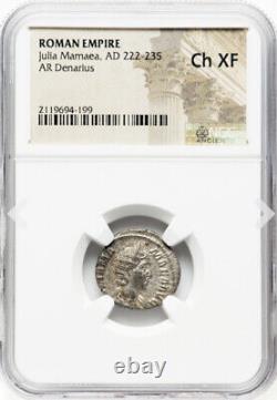 NGC Ch XF Julia Mamaea 222-235 AD Roman Empire Empress AR Denarius Silver Coin
