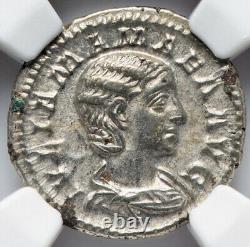NGC Ch XF Julia Mamaea 222-235 AD Roman Empire Empress Coin, PEACOCK ON REVERSE
