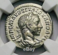 NGC Ch XF. Severus Alexander. Outstanding Denarius. Ancient Roman Silver Coin
