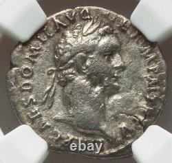 NGC F Domitian 81-96 AD Roman Empire Caesar AR Denarius Silver Coin, Rare