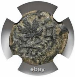 NGC F FINE Judaea 66-70 AD Jewish Roman Rebellion War AE Prutah Coin Israel