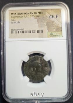 NGC Graded Roman AE2 of Valentinian II Antioch (AD 375 -392) NGC Ancients Coin
