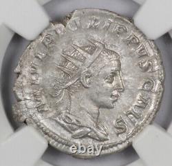NGC MS 247-249 AD Roman Empire Philip II AR Double-Denarius Silver Coin