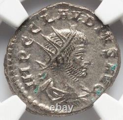 NGC MS Claudius II 268-270 AD Roman Empire Dbl Denarius Coin, JUNO with PEACOCK