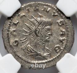 NGC MS Gallienus 253-268 Roman Empire AD Double Denarius Coin, VIRTUS on REVERSE