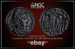 NGC ROMAN COIN Constantine I, AD 307-337. AE4 (BI Nummus)SISCIA CH AU. Nr. 965