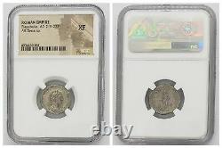 NGC Roman Empire AD 218 222 Elagabalus AR Denarius Silver Coin XF