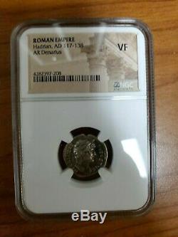 NGC VF Hadrian Denarius AD 117-138 Ancient Roman Silver Coin