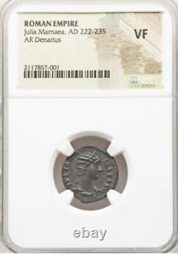 NGC VF Roman Empire Julia Mamaea, AD 222-235 AR Denarius Silver Coin Rare