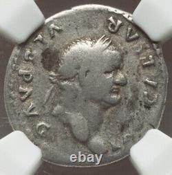 NGC VG 69-79 AD Roman Empire Vespasian Caesar AR Denarius Silver Coin, Rare