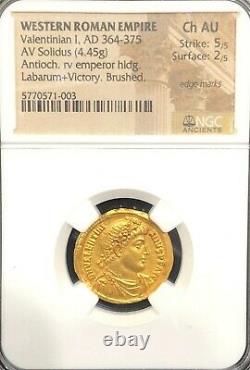 NGC Western Roman Empire, Valentinian I, AD 364-375, Ancient Gold Coin