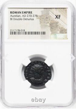 NGC XF Aurelian 270-275 AD, Roman Empire Caesar Bi Double Denarius Rome Coin