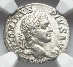 NGC XF Caracalla 198-217 AD Roman Empire Rome Caesar AR Denarius Silver Coin