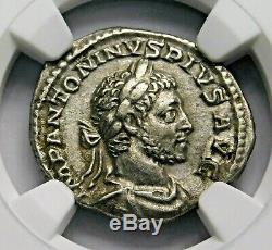 NGC XF. Elagabalus. Excellent Denarius, Struck AD 218-222. Roman Silver Coin