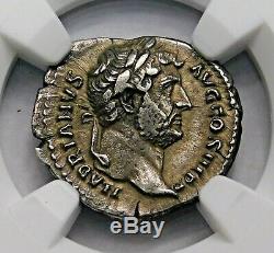 NGC XF. Hadrian. Exquisite Denarius. Ancient Roman Silver Coin