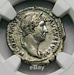 NGC XF. Hadrian. Exquisite Denarius. Ancient Roman Silver Coin