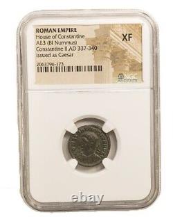 NGC (XF) Roman AE of Constantine II (AD 316-340) NGC Extremely Fine XF Coin