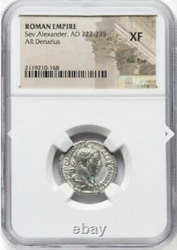 NGC XF Severus Sev Alexander 222-235 AD Roman Empire Caesar Silver Denarius Coin