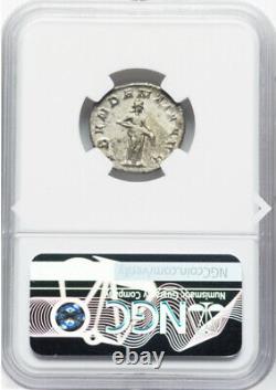 NGC XF Trajan Decius 249-251 AD, Caesar Roman Empire AR Denarius. Silver Coin