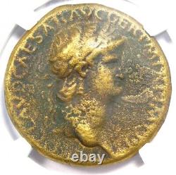 Nero AE Sestertius Copper Ancient Roman Coin 54 AD. Certified NGC VF Rare Coin