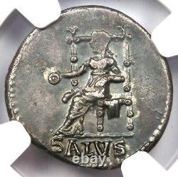 Nero AR Denarius Roman Silver Coin 54-68 AD Certified NGC AU RARE Grade