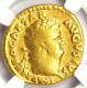 Nero Av Aureus Gold Ancient Roman Coin 54-68 Ad Certified Ngc Fine Rare Coin