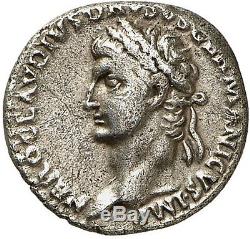 Nero Claudius Drusus 41AD NGC Certified XF Silver Roman Coin Extremely Rare