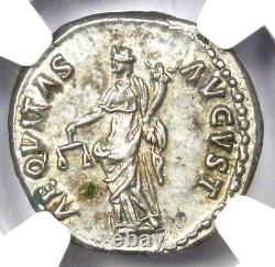 Nerva AR Denarius Silver Roman Coin 96-98 AD Certified NGC AU Rare in AU