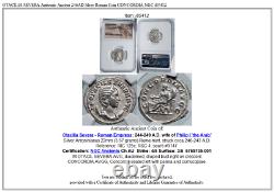 OTACILIA SEVERA Authentic Ancient 246AD Silver Roman Coin CONCORDIA NGC i85412