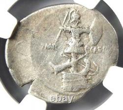 Octavian Augustus AR Denarius Silver Coin 30-29 BC Certified NGC Choice Fine