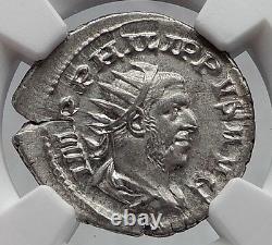 PHILIP I the ARAB 1000 Years of Rome Twins & Wolf Silver Roman Coin NGC i60201