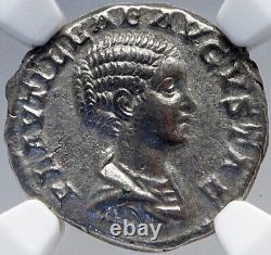 PLAUTILLA & CARACALLA Marriage Silver 202AD Ancient Rome Roman Coin NGC i82904