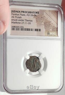 PONTIUS PILATE Tiberius Jerusalem JESUS CHRIST Crucifixion Roman Coin NGC i70027