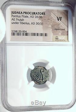PONTIUS PILATE Tiberius Jerusalem JESUS CHRIST Crucifixion Roman Coin NGC i82212