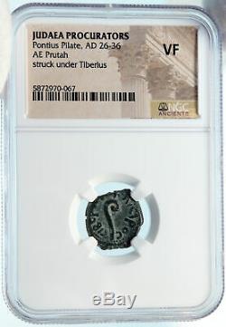 PONTIUS PILATE Tiberius Jerusalem JESUS CHRIST Crucifixion Roman Coin NGC i83915