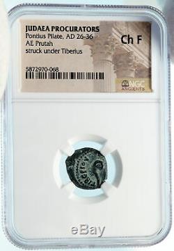 PONTIUS PILATE Tiberius Jerusalem JESUS CHRIST Crucifixion Roman Coin NGC i83916