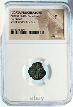 PONTIUS PILATE Tiberius Jerusalem JESUS CHRIST Crucifixion Roman Coin NGC i83978