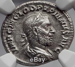 PUPIENUS 238 AD Authentic Ancient Silver Roman Coin Certified NGC Choice XF RARE