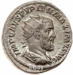 PUPIENUS 238A Clasped Hands Authentic Ancient Roman Silver Coin NGC Certified XF
