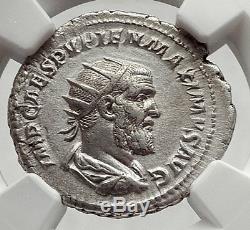 PUPIENUS 238AD Rome RARE Authentic Ancient Silver Roman Coin HANDS NGC i63346