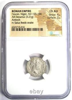 Pescennius Niger AR Denarius Roman Silver Coin 193-194 AD NGC Choice AU