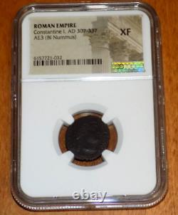 ROMAN EMPIRE CONSTANTINE I AD 307-337 BI Nummus Ancient Rome NGC XF Graded Coin