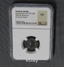 Rare London Mint Ancient Roman Coin 337 340 AD Constantine II Caesar NGC AU