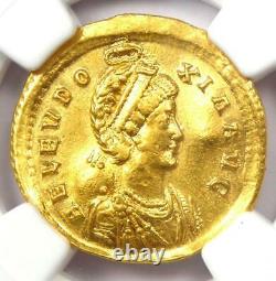 Roman Aelia Eudoxia AV Solidus Gold Coin 400-404 AD Certified NGC Choice XF