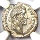 Roman Antoninus Pius Ar Denarius Silver Coin 138-161 Ad. Certified Ngc Au